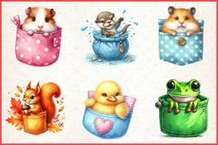 Peeking Animals Pocket Clipart Bundle - CraftNest - Digital Crafting and Art