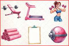 Gym Workout Clipart Bundle - CraftNest - Digital Crafting and Art