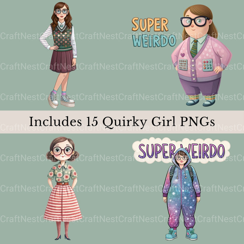Super Weirdo Clipart Bundle - CraftNest - Digital Crafting and Art