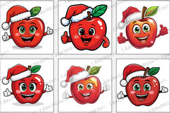 Christmas Apple Santa Hat Clipart Bundle - CraftNest - Digital Crafting and Art