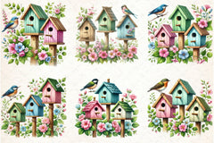 Spring Birdhouse Clipart Bundle - CraftNest - Digital Crafting and Art