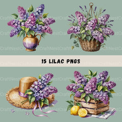 Lilacs Clipart Bundle - CraftNest - Digital Crafting and Art