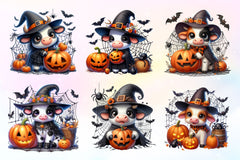 Cute Baby Cow For Halloween Clipart Bundle 2 - CraftNest - Digital Crafting and Art