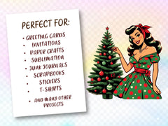Vintage Christmas Pinup Girl Clipart Bundle 2 - CraftNest - Digital Crafting and Art