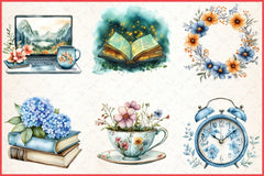 Spring Reading Clipart Bundle - CraftNest - Digital Crafting and Art