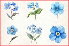 Forget Me Not Clipart Bundle - CraftNest - Digital Crafting and Art