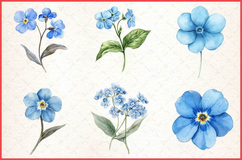 Forget Me Not Clipart Bundle - CraftNest - Digital Crafting and Art