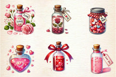 Love Bottle Valentines Day Clipart Bundle 2 - CraftNest - Digital Crafting and Art