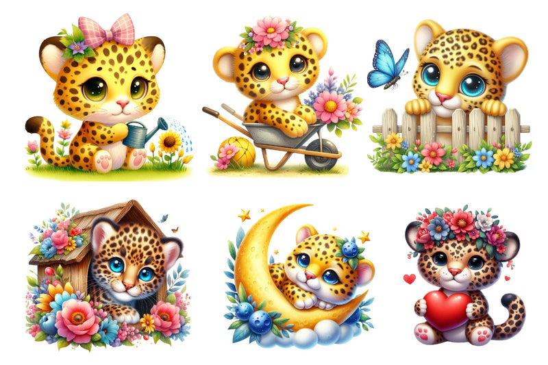 Cute Leopards Clipart Bundle - CraftNest - Digital Crafting and Art