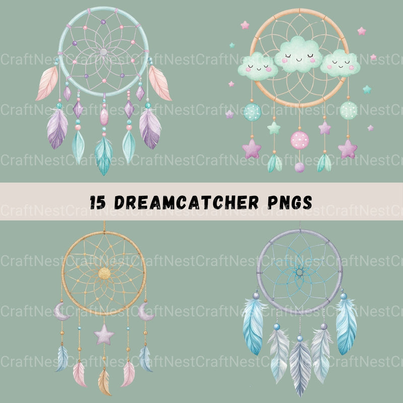 Dreamcatchers Pastel Clipart Bundle - CraftNest - Digital Crafting and Art