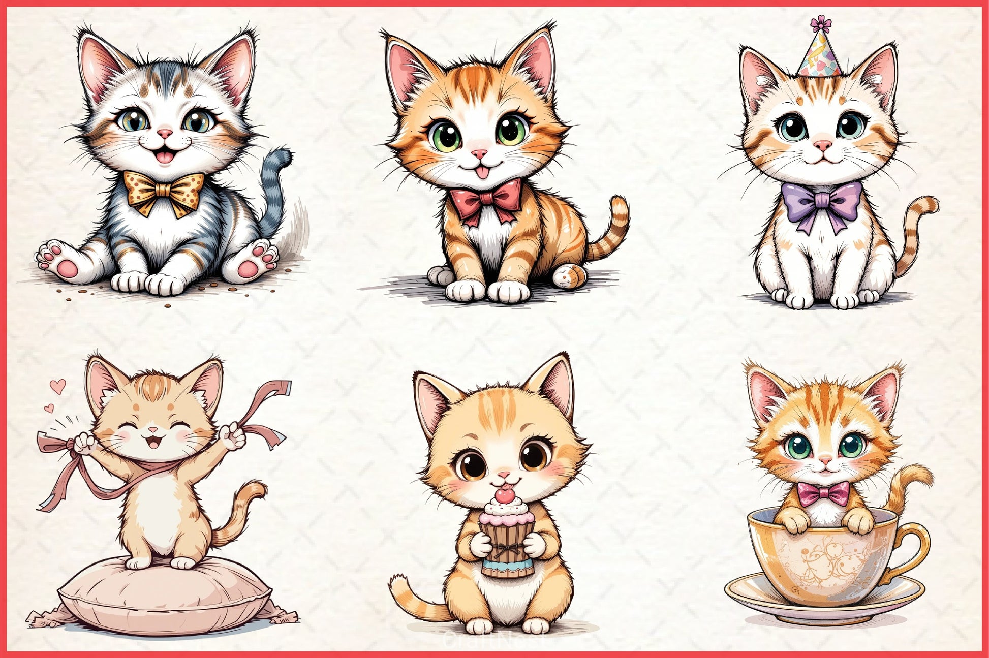 Funny Cats Clipart Bundle - CraftNest - Digital Crafting and Art