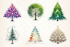 Minimalist Christmas Tree Clipart Bundle 2 - CraftNest - Digital Crafting and Art