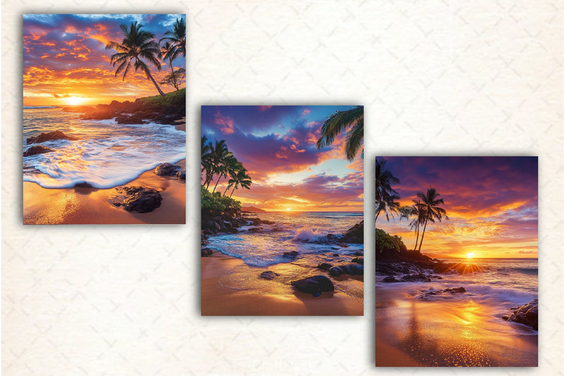 Sunset Beach Digital Paper - CraftNest - Digital Crafting and Art