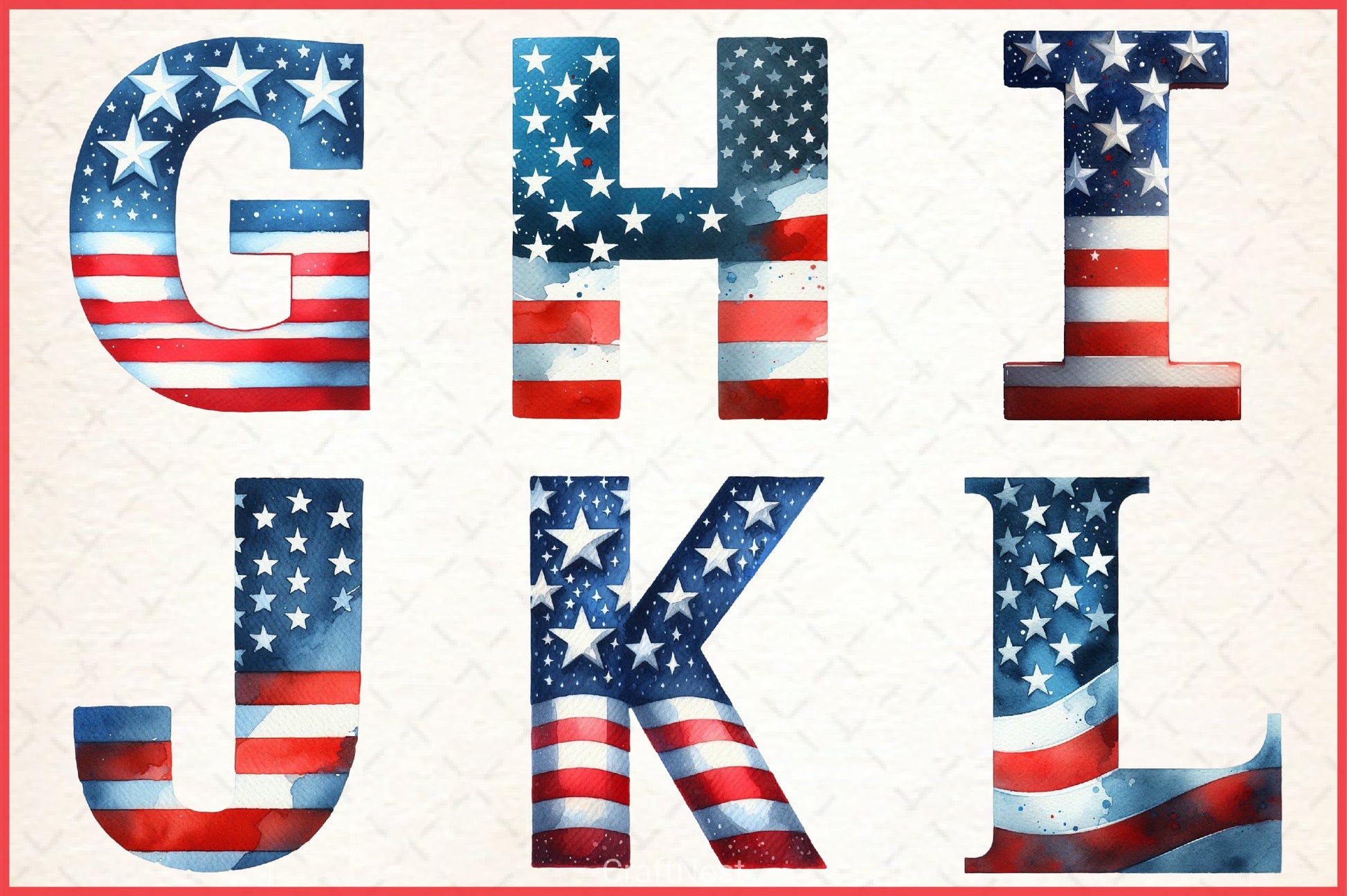 4th of July Alphabet Clipart Bundle - CraftNest - Digital Crafting and Art