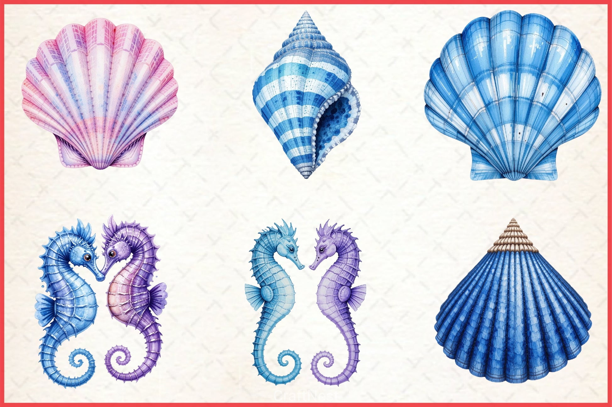 Summer Seashell Clipart Bundle 3 - CraftNest - Digital Crafting and Art