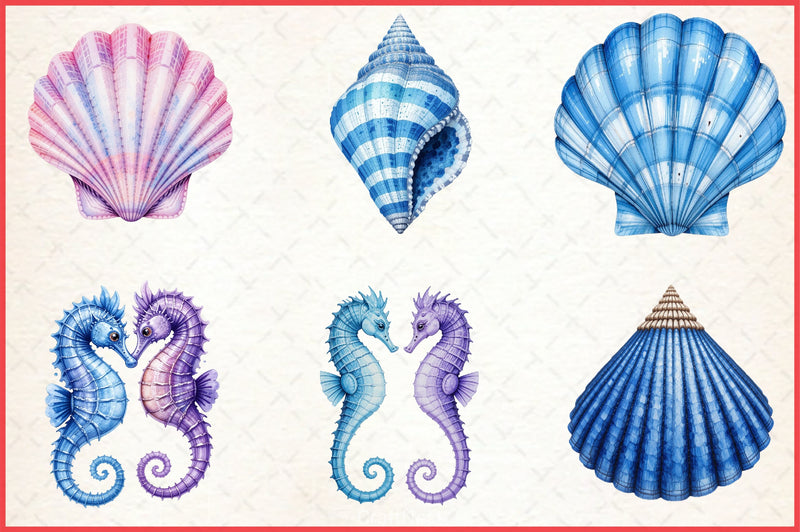 Summer Seashell Clipart Bundle 3 - CraftNest - Digital Crafting and Art