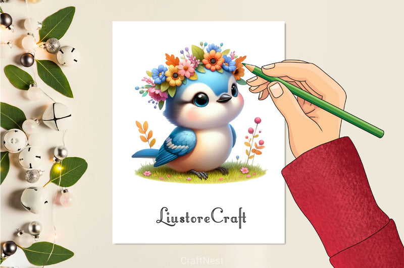 Cute Autumn Jay Bird Clipart Bundle - CraftNest - Digital Crafting and Art
