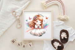 Cute Girl Angel Clipart Bundle - CraftNest - Digital Crafting and Art