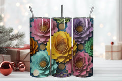 Flower Tumbler Wrap Bundle 20 - CraftNest - Digital Crafting and Art