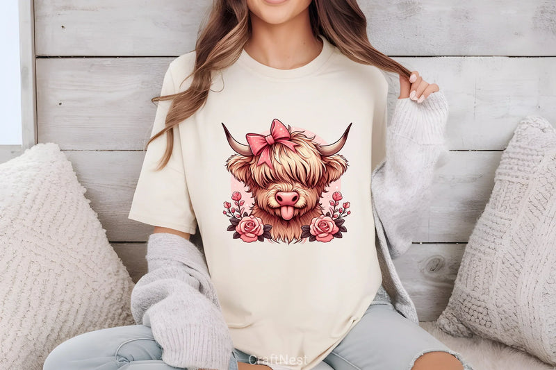 Highland Cow Valentine Clipart Bundle 3 - CraftNest - Digital Crafting and Art