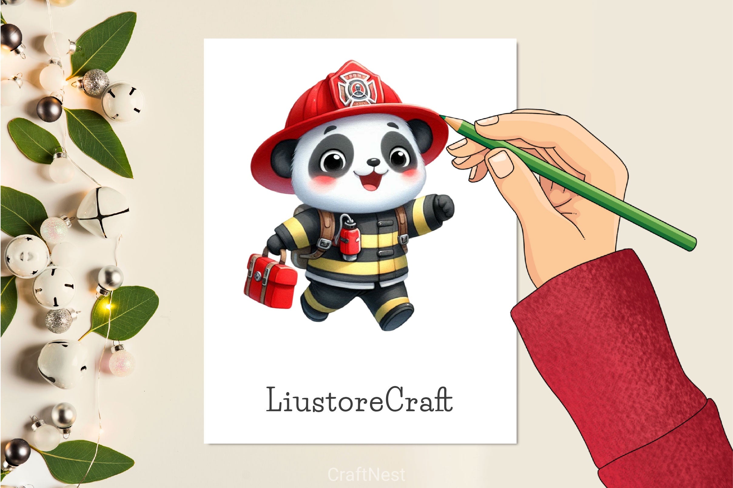Cute Firefighter Animals Clipart Bundle 3 - CraftNest - Digital Crafting and Art