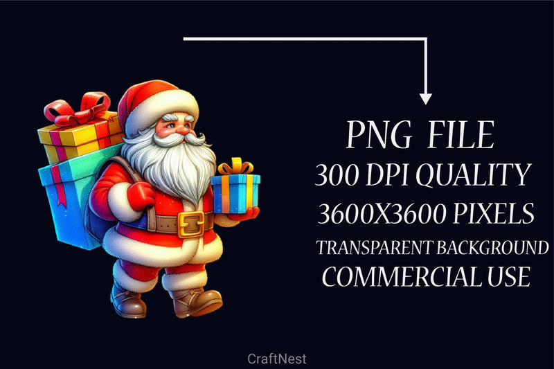 Santa Claus Gift Box Clipart Bundle - CraftNest - Digital Crafting and Art