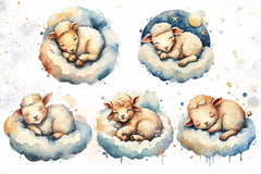 Baby Animals Sleeping Clipart Bundle - CraftNest - Digital Crafting and Art