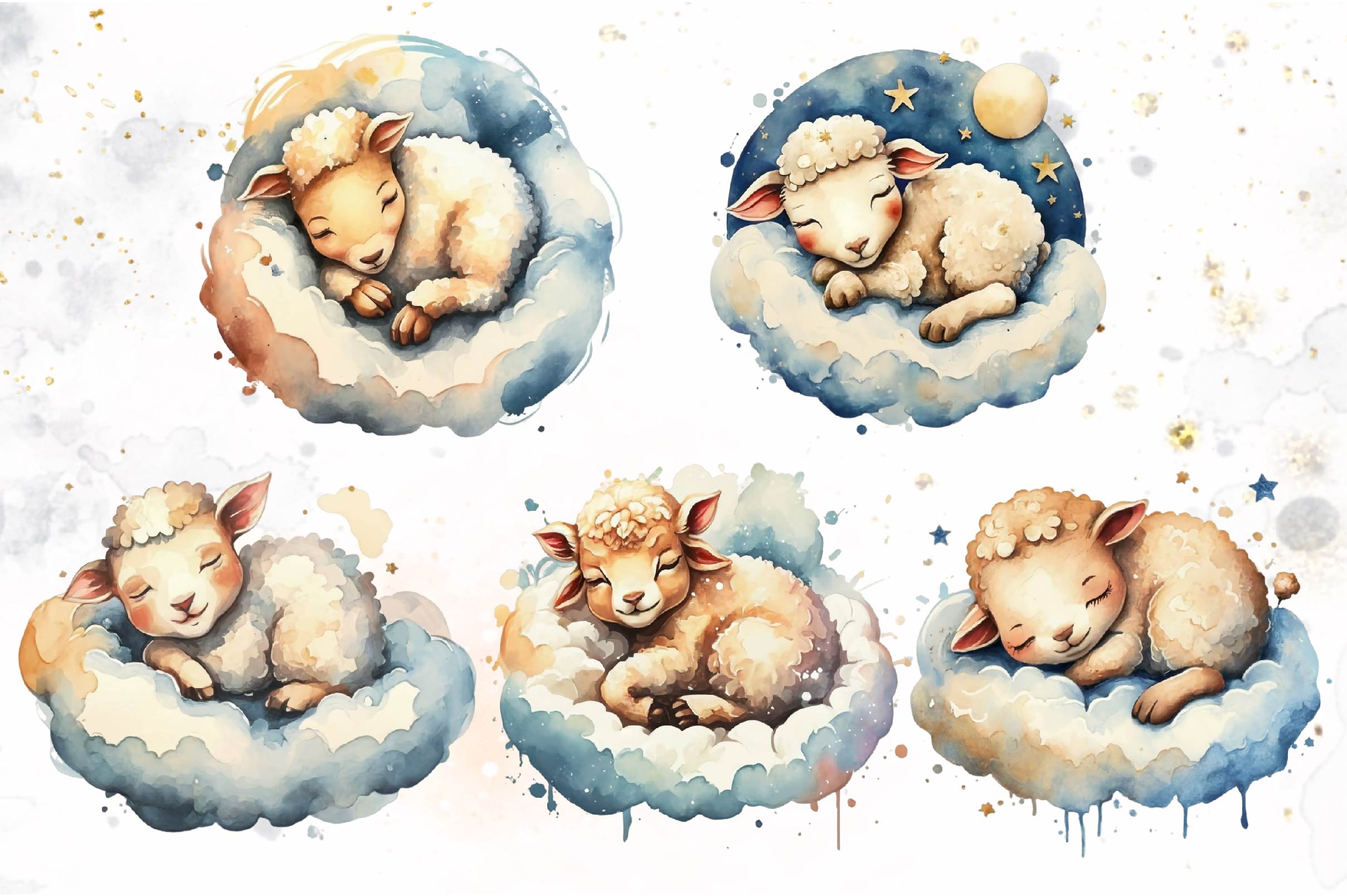 Baby Animals Sleeping Clipart Bundle - CraftNest - Digital Crafting and Art