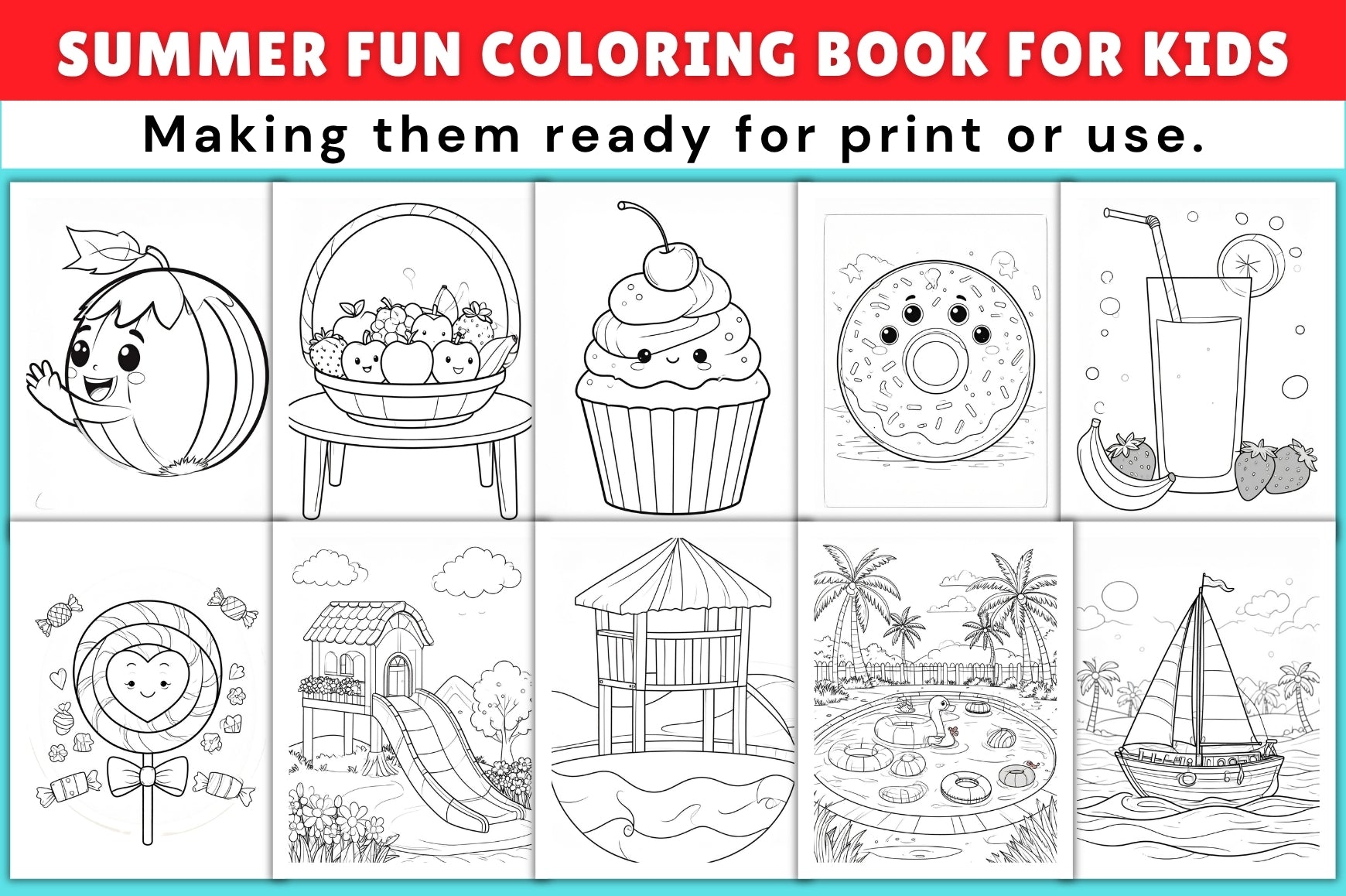 Summer Fun Coloring Book for Kids