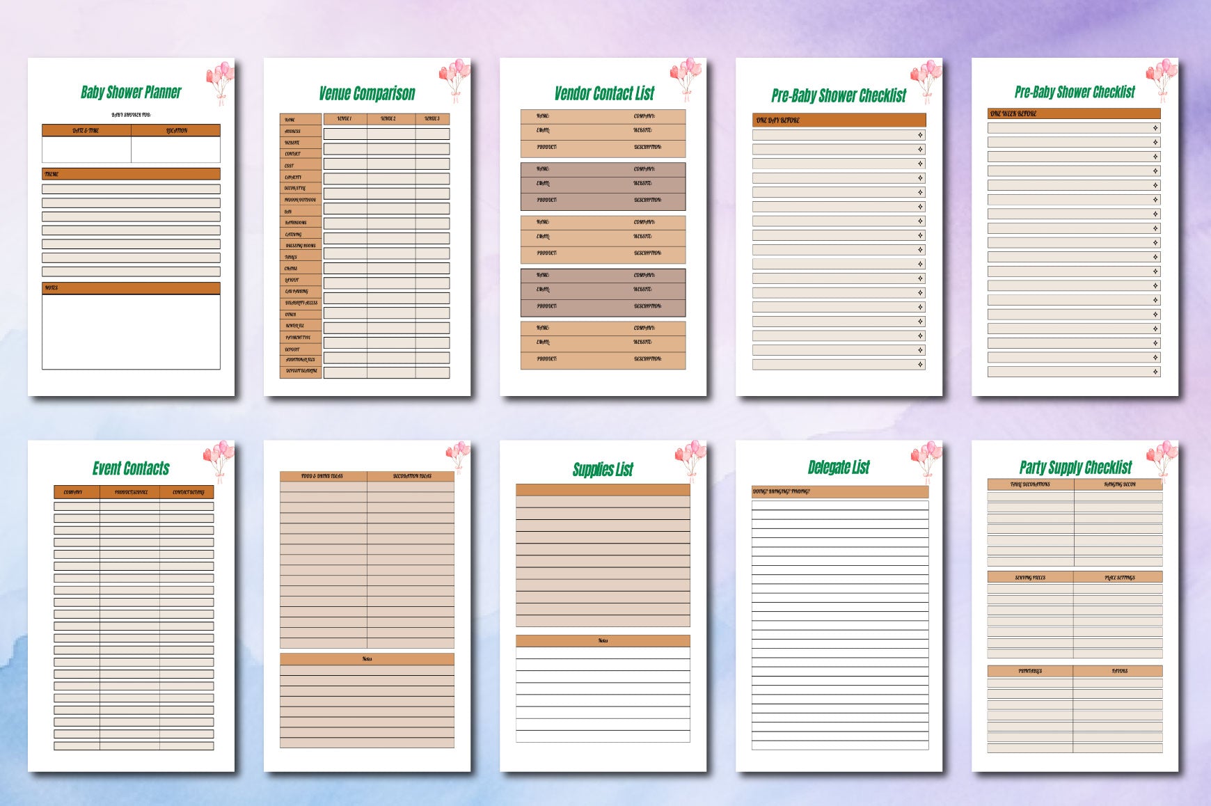 Baby Shower Planner