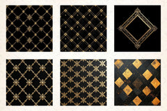 Black And Gold Diamond Digital Paper - CraftNest - Digital Crafting and Art