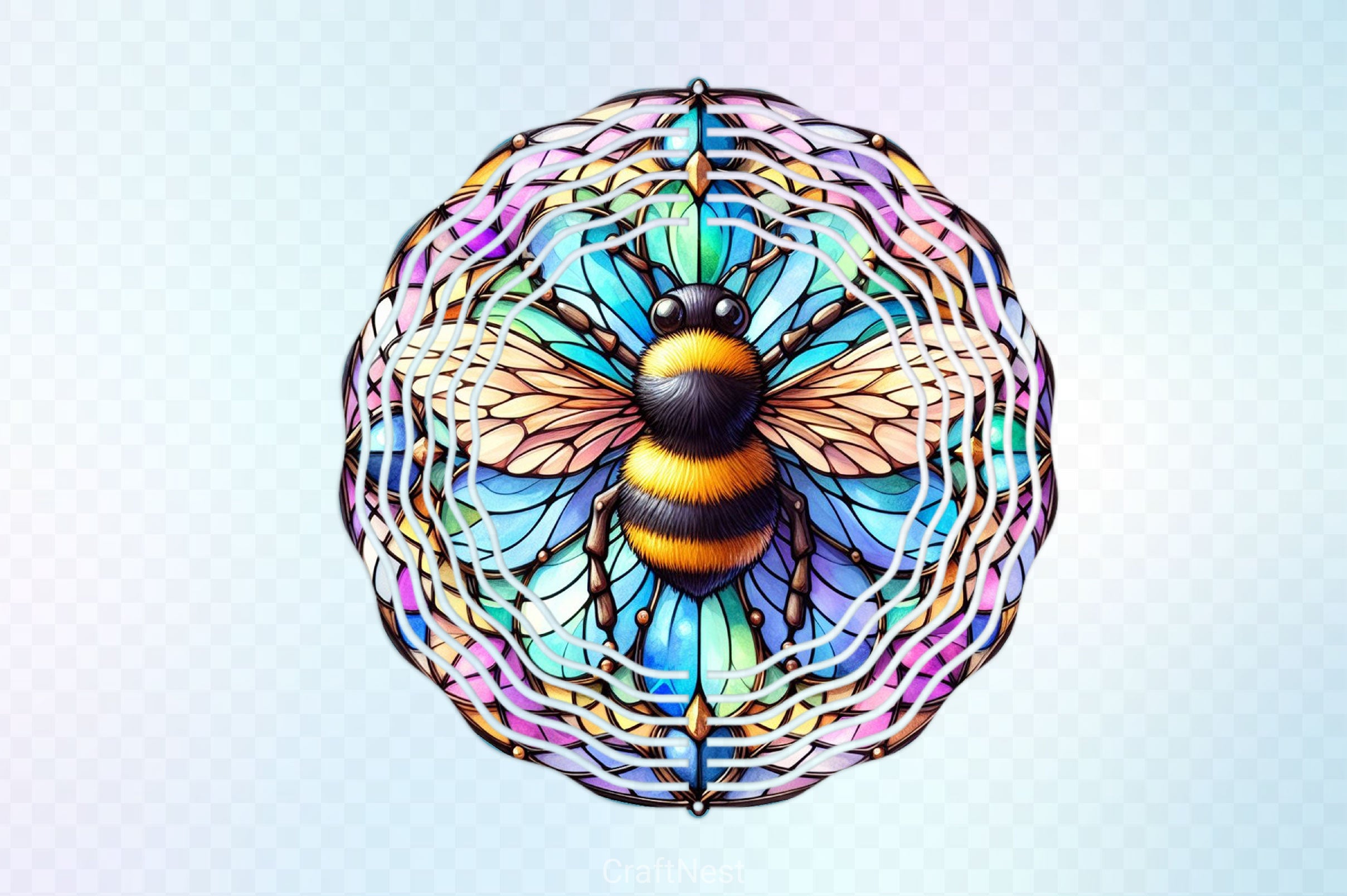 Stained Glass Bee Wind Spinner Clipart Bundle - CraftNest - Digital Crafting and Art