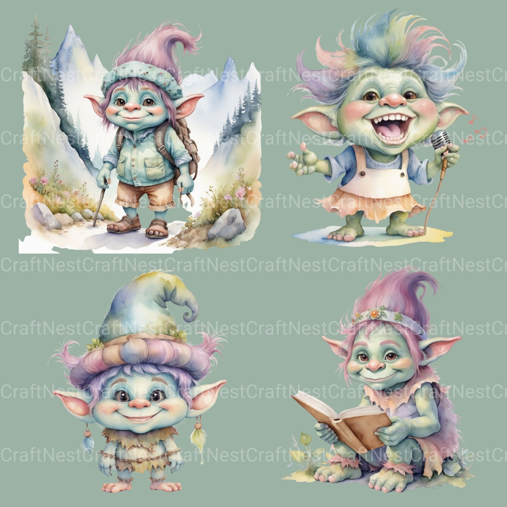 Trolls Clipart Bundle - CraftNest - Digital Crafting and Art