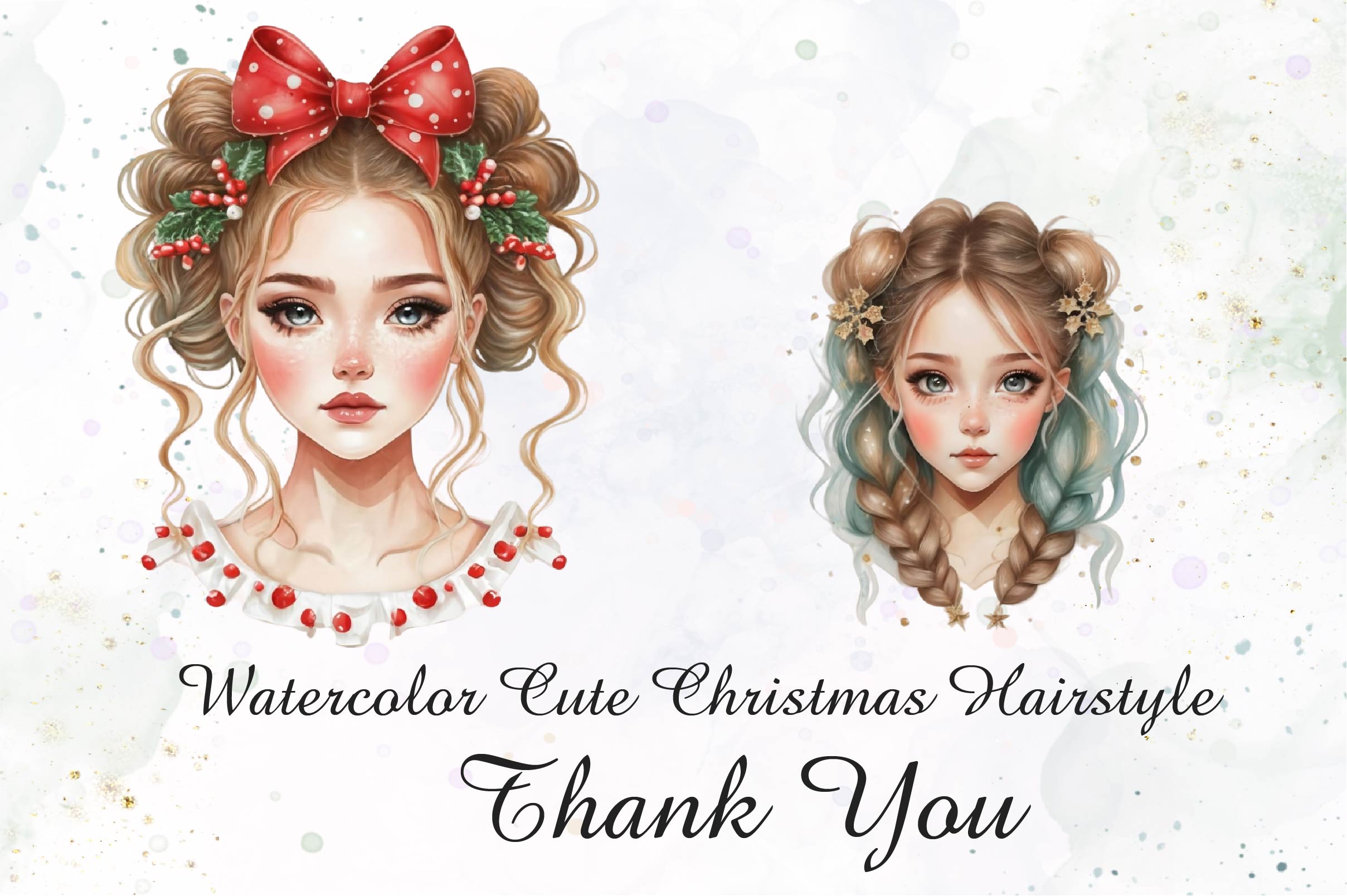 Christmas Hairstyle Clipart Bundle - CraftNest - Digital Crafting and Art