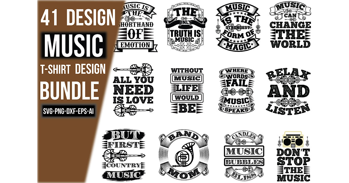 Music T-Shirt Bundle - CraftNest - Digital Crafting and Art