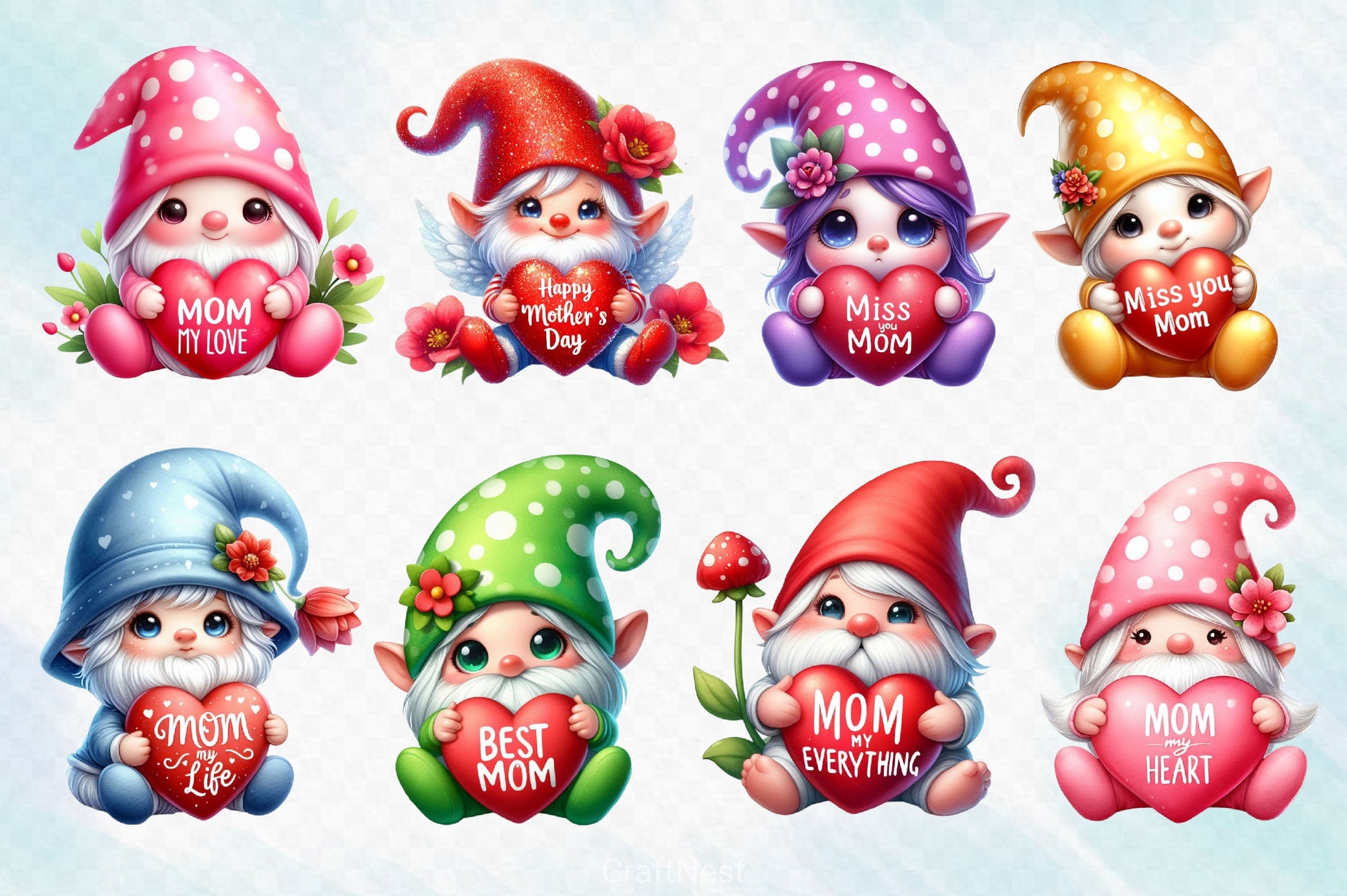 Mother's Day Gnomes Clipart Bundle 2 - CraftNest - Digital Crafting and Art
