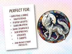 Stained Glass Howling Wolf Clipart Bundle - CraftNest - Digital Crafting and Art