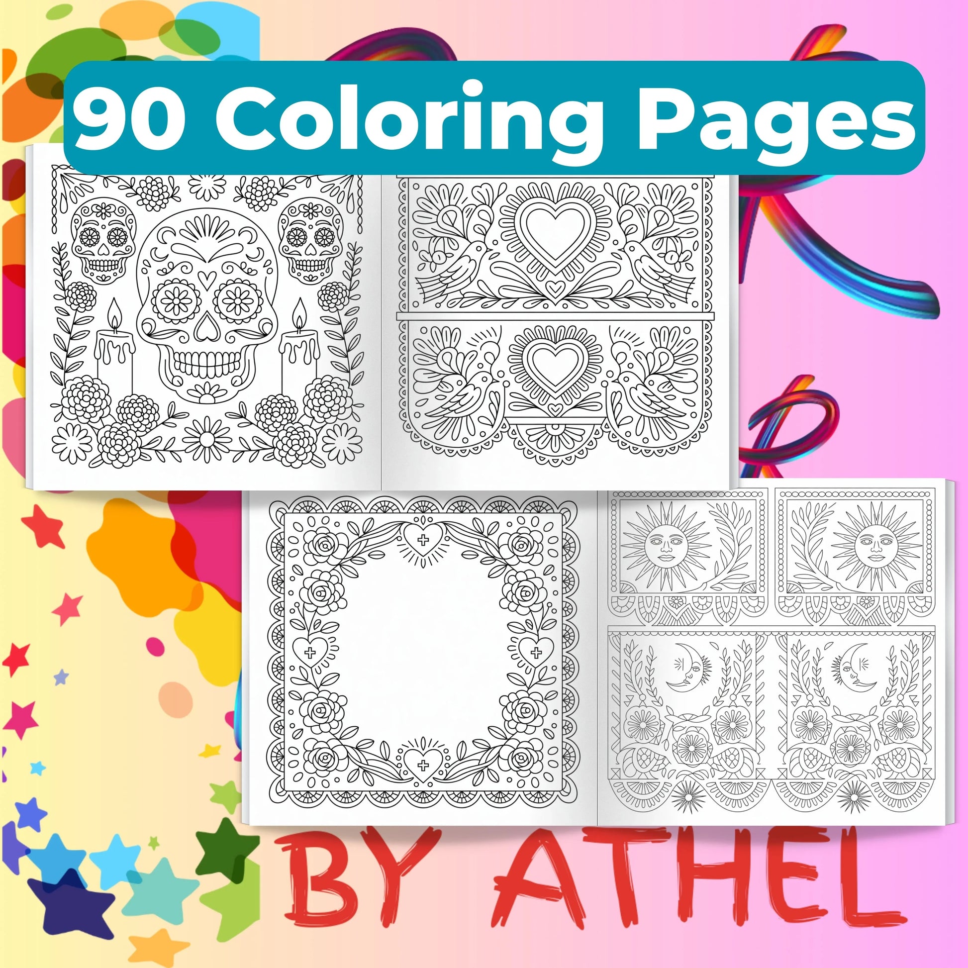 Papel Picado Coloring Books Bundle - CraftNest - Digital Crafting and Art