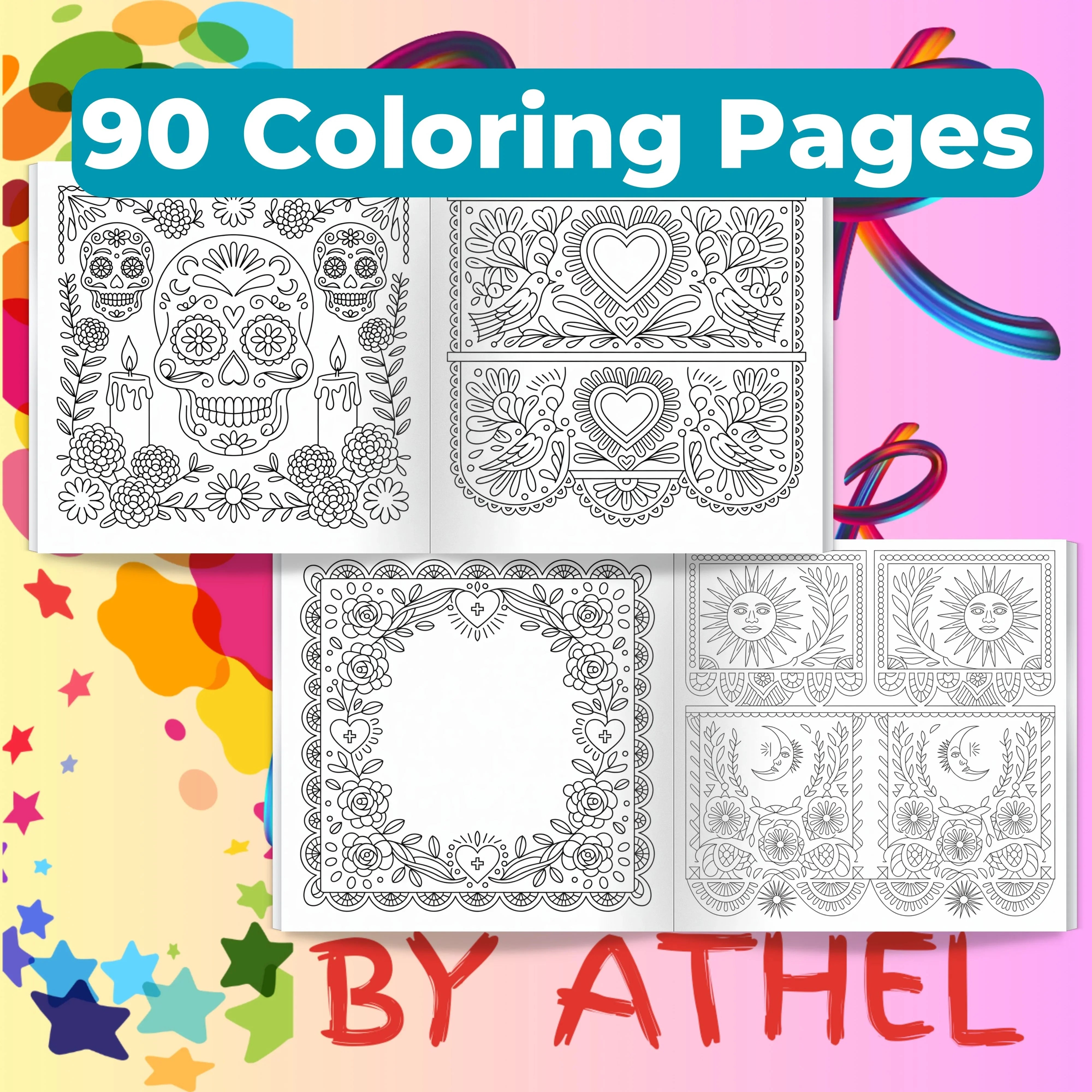 Papel Picado Coloring Books Bundle - CraftNest - Digital Crafting and Art