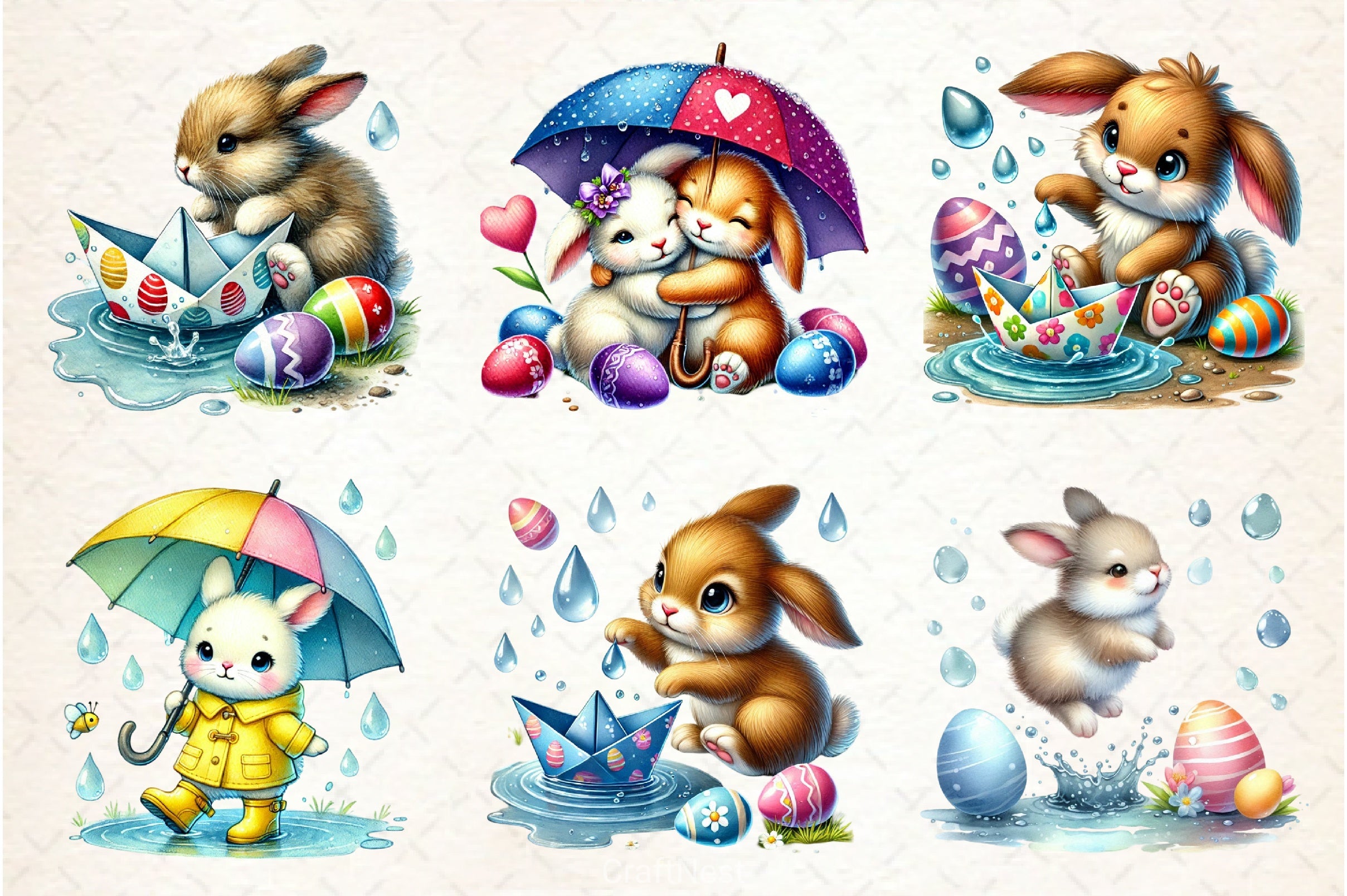 Rainy Easter Clipart Bundle - CraftNest - Digital Crafting and Art