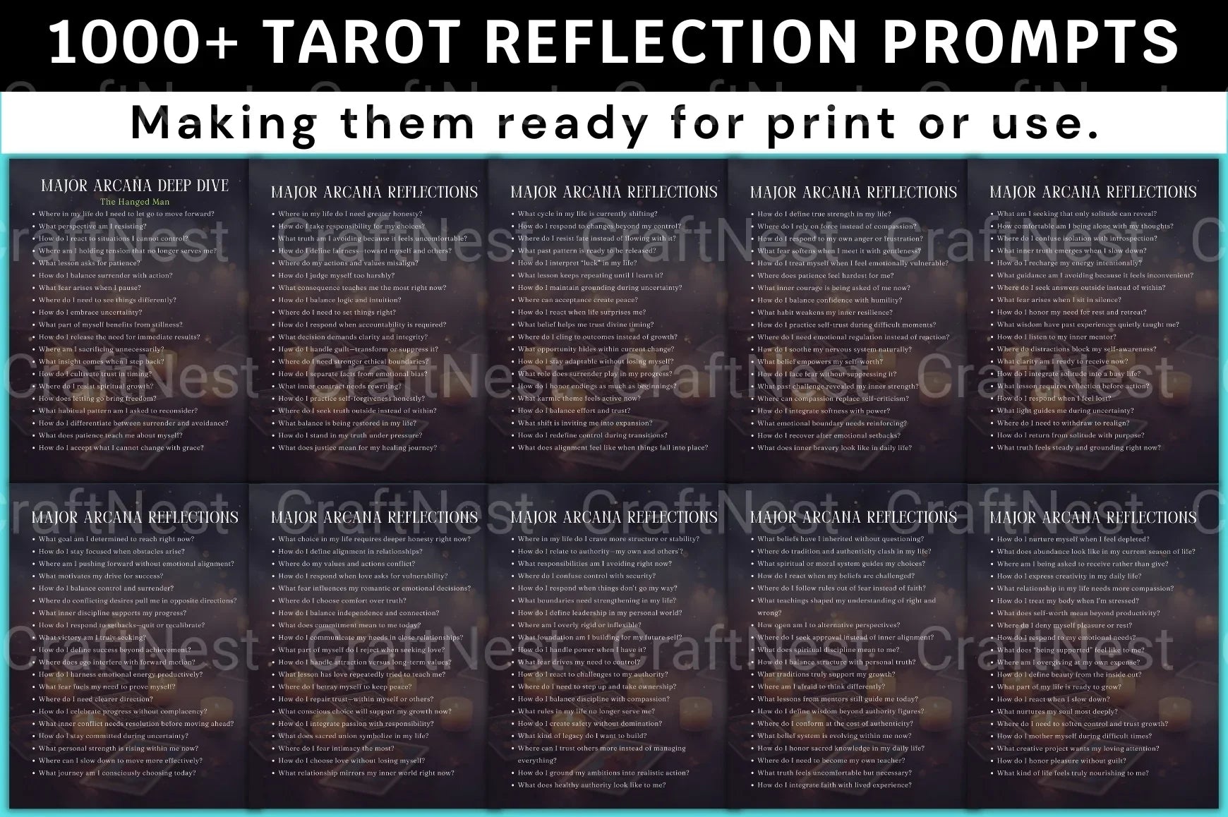 Tarot Reflection Prompts for Insightful Readings - CraftNest - Digital Crafting and Art