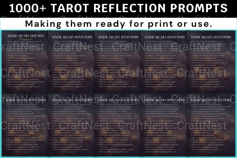 Tarot Reflection Prompts for Insightful Readings - CraftNest - Digital Crafting and Art