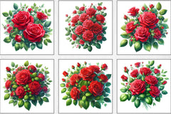 Valentine Red Rose Clipart Bundle - CraftNest - Digital Crafting and Art
