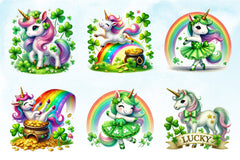 St Patrick's Day Unicorns Clipart Bundle 2 - CraftNest - Digital Crafting and Art