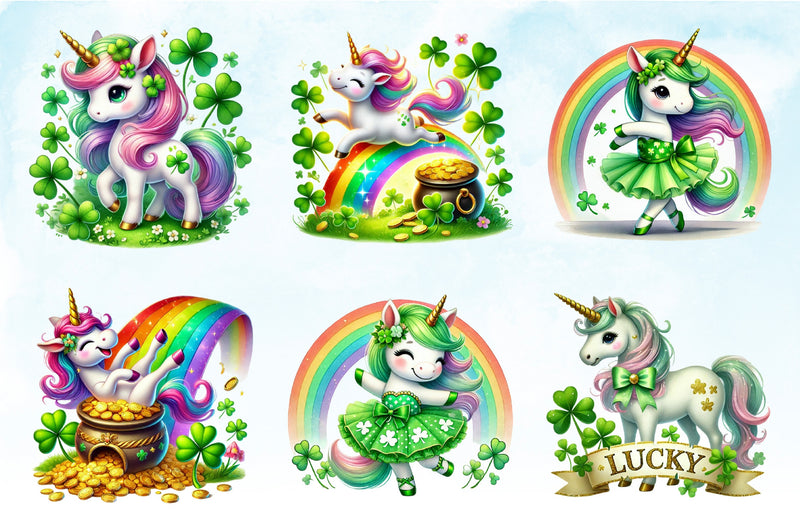 St Patrick's Day Unicorns Clipart Bundle 2 - CraftNest - Digital Crafting and Art