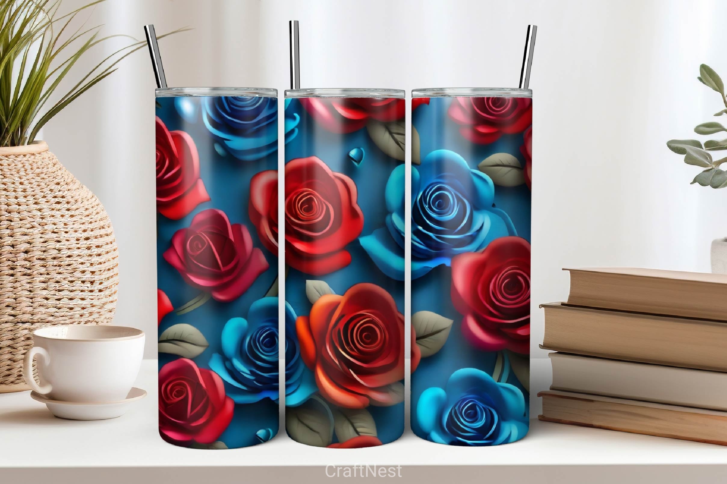 Flower Tumbler Wrap Bundle 12 - CraftNest - Digital Crafting and Art