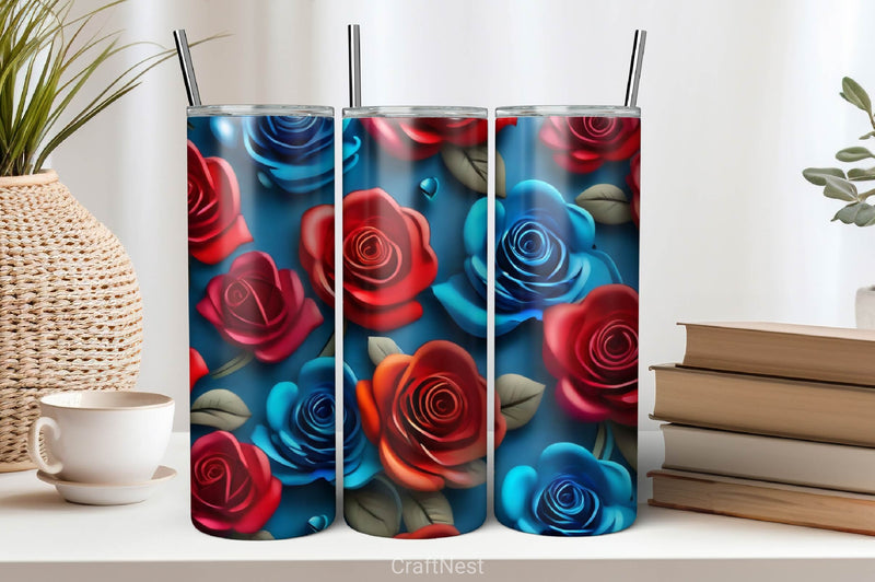 Flower Tumbler Wrap Bundle 12 - CraftNest - Digital Crafting and Art