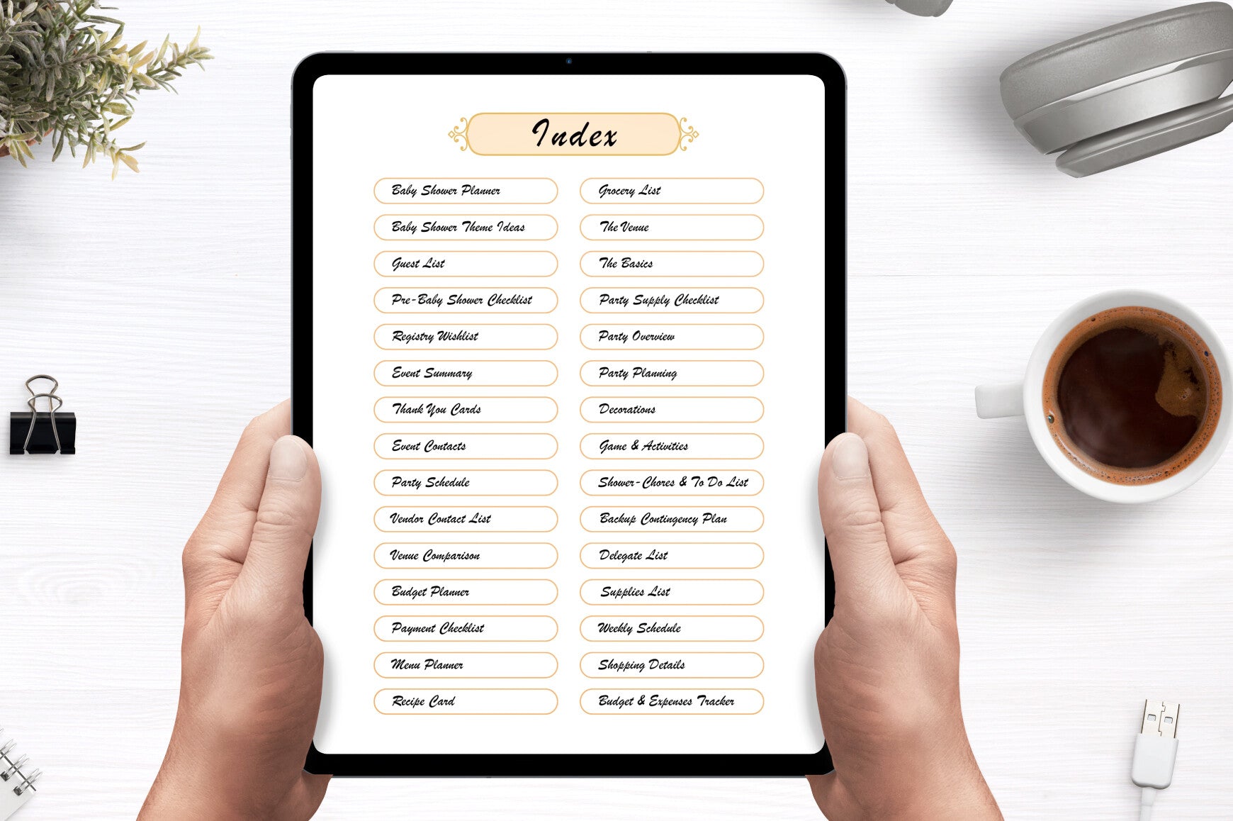 Editable Baby Shower Planner