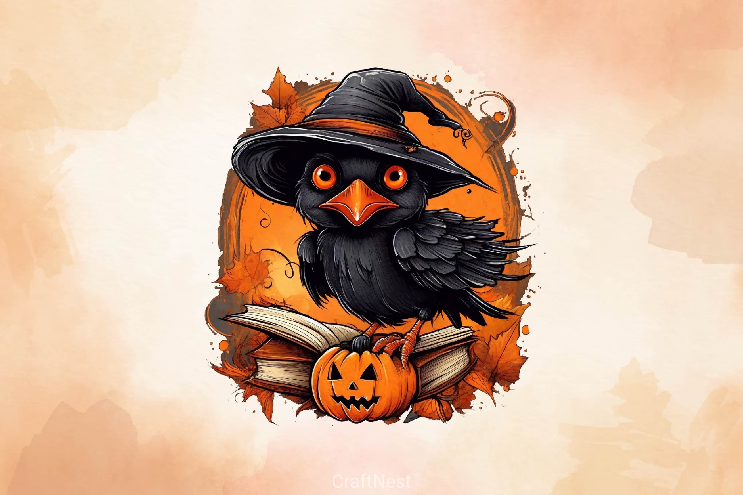 Halloween Pumpkin Black Crow Clipart Bundle - CraftNest - Digital Crafting and Art
