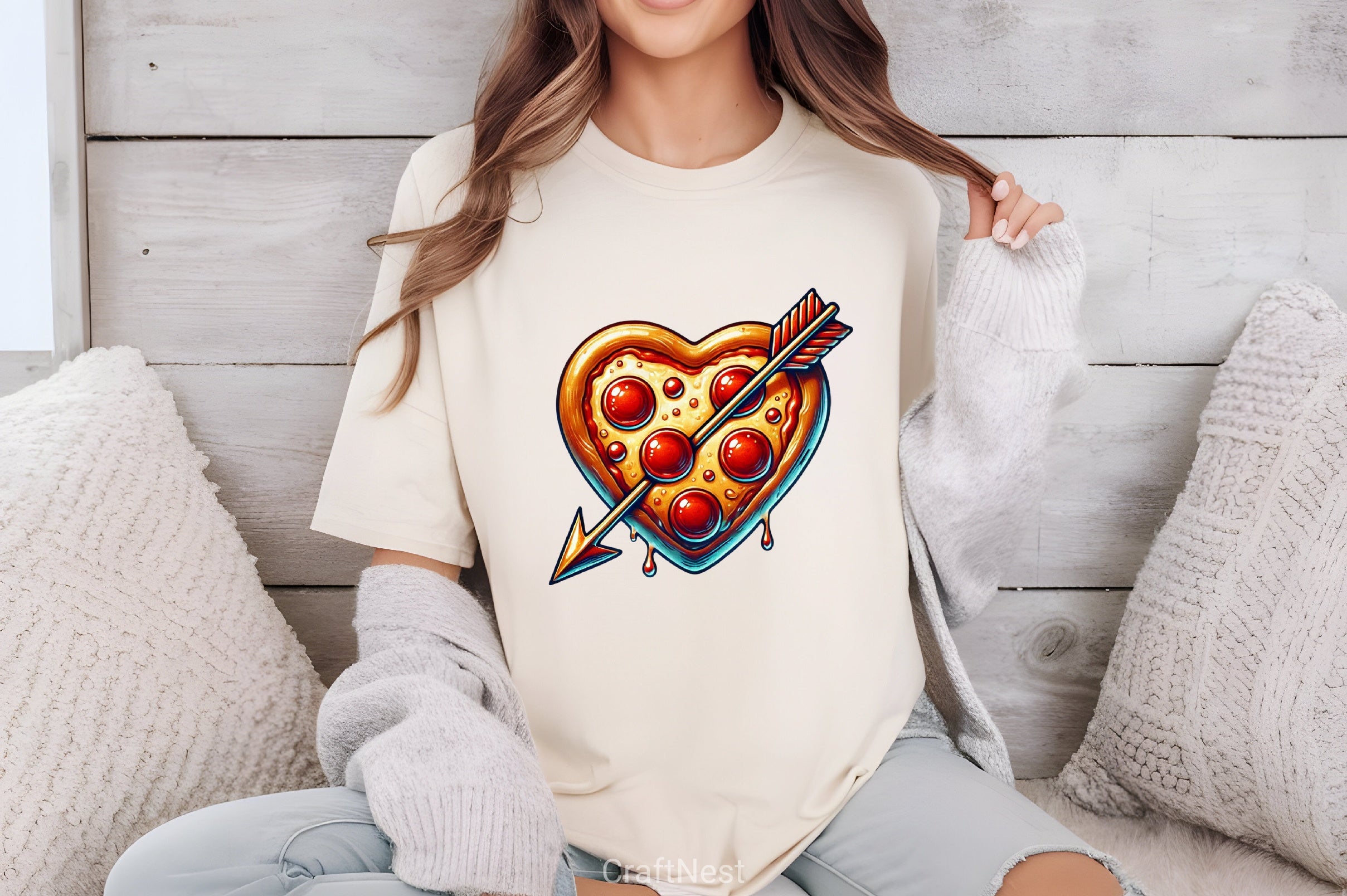 Valentine Heart Pizza Clipart Bundle - CraftNest - Digital Crafting and Art